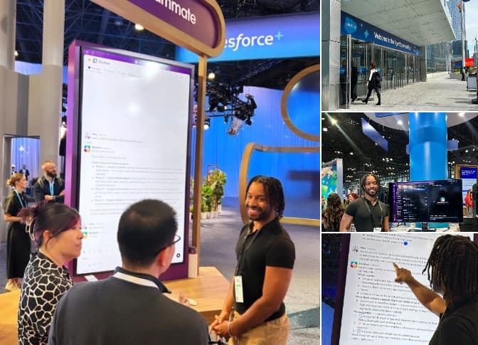 LinkedIn post about demoing Slackbot at Agentforce World Tour NYC