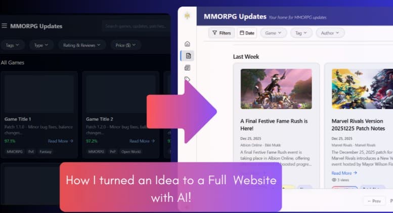 Preview of How I Turned a Crazy Idea Into a Full Website with AI