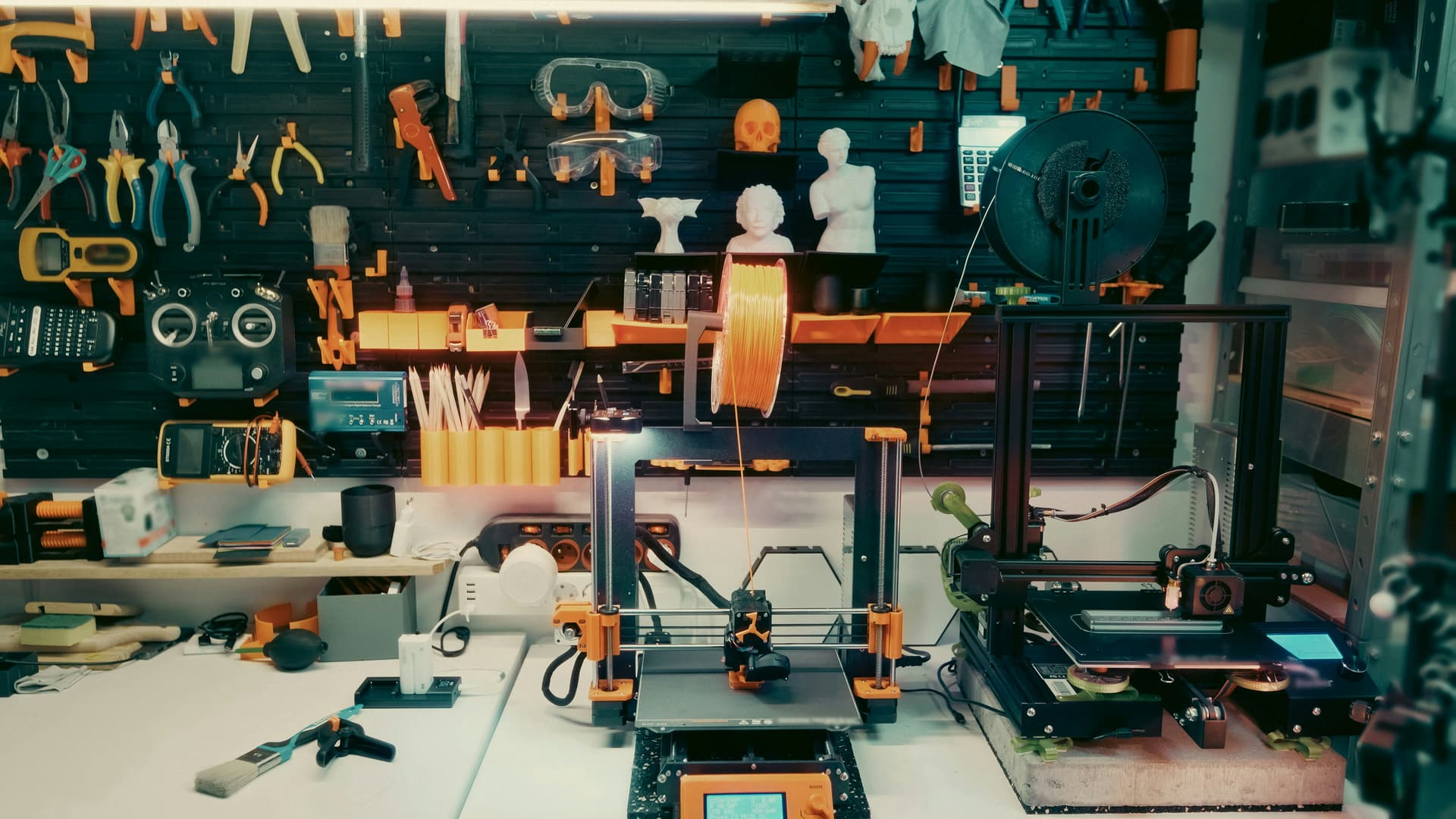 Team collaborating in a creative engineering workshop